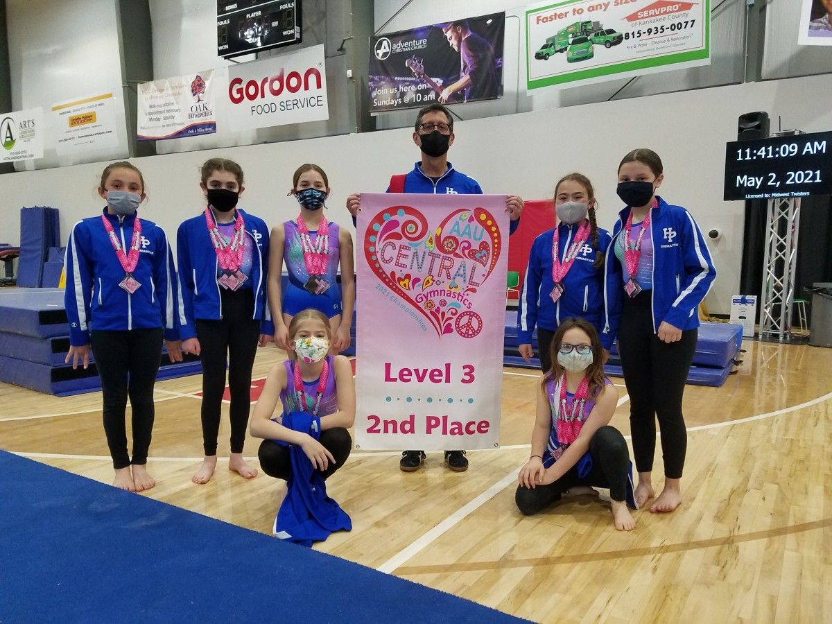 Gymnastics Team Places Second at AAU Central District Meet Park